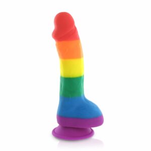 Dildo Rainbow with Balls. Pride dildo