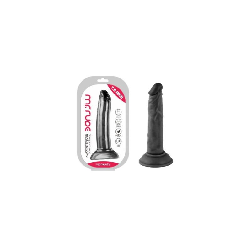 Mr. Rude - Dildo Realistico Nero 19 cm. 7.9''. Vsc Novelty